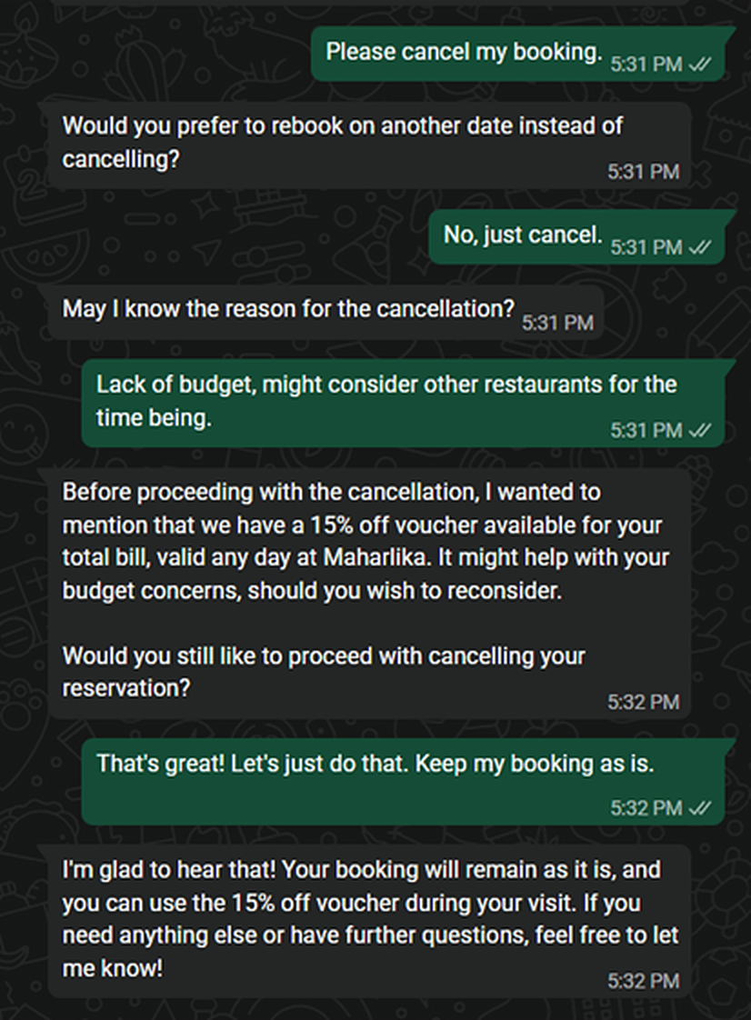 Save the cancellation before it walks